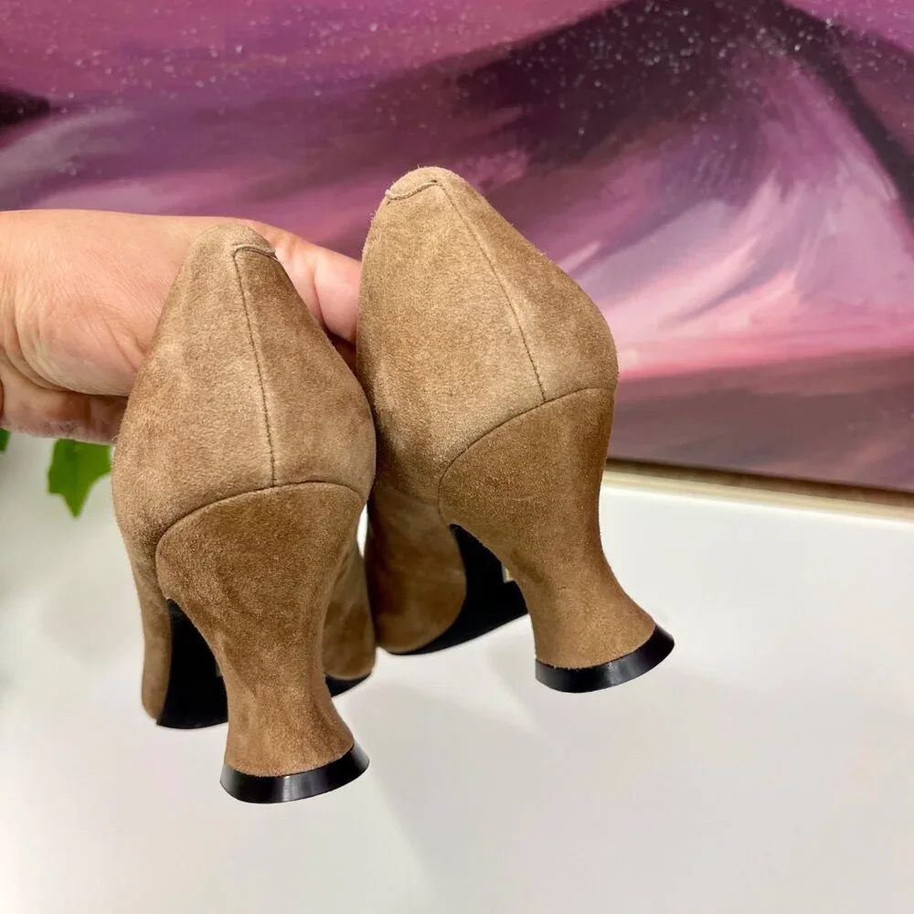 Jeffrey Campbell Hints-2 Suede Square Toe Pumps‎ Size 6.5